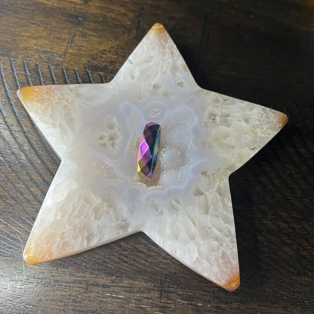 Rainbow Hematite Crystal Ring
